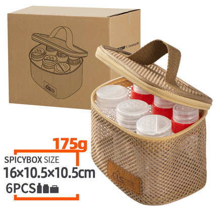 6pcs Mini Seasoning Bottle Set Portable Kitchen BBQ Camping Spice Container Box