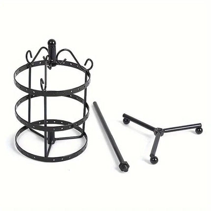 3 Tier Round Rotating Earring Display Stand Jewelry Holder Hanger for Earrings