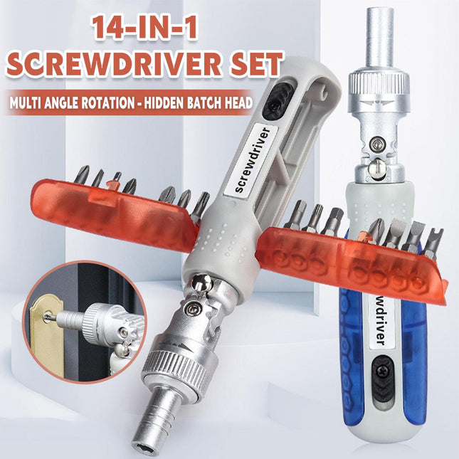 14in1 Multifunction Ratchet Screwdriver Set Cross Special Shaped Tool Kit
