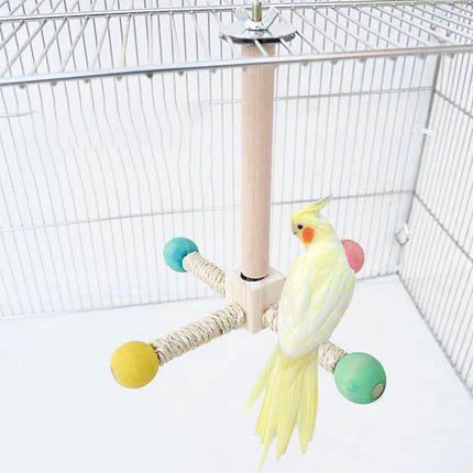 Parrot Toy Rotating Station Stand for Parrots Cockatiel Bird For Small Birds