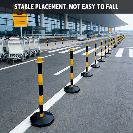 2PCS Safety Delineator Post 82cm Sand-Fillable Base 2 Colours for Crowd Control