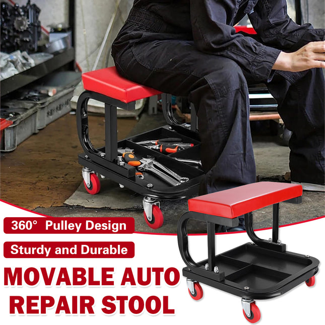 Multifunctional Movable Car Repair Stool 360° Swivel Wheels for Garage Workshop