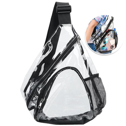 Transparent PVC Waterproof Crossbody Bag Casual Shoulder Slant Backpack Travel