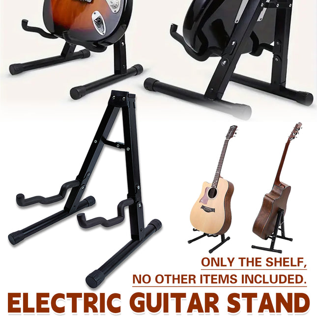Folding Double Guitar Stand Floor Rack Electric Acoustic Bass Gig Holder Mount