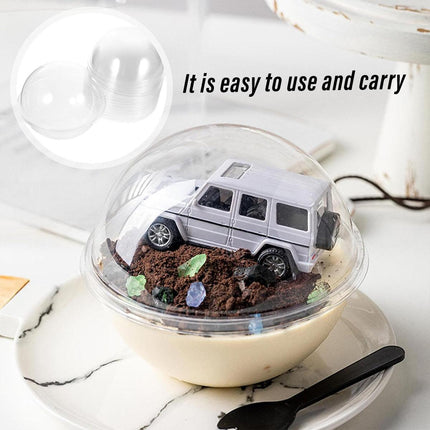 100pcs Transparent Round Ball Packing Box Cake Candy Baking Storage Container