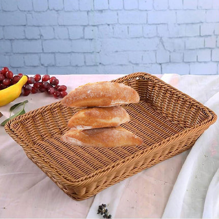 Hand Woven Rattan Tray Snack Serving Dish Hotel Fruits Pastry Plate Basket