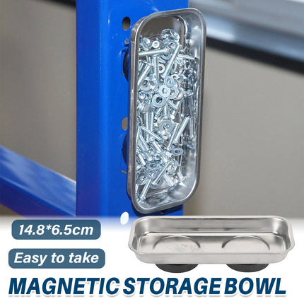Stainless Steel Strong Grip Bowl Tool Tray Set for Garage and Workshop Storage