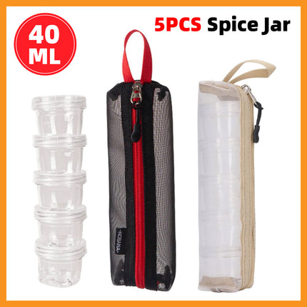 5PCS Outdoor Camping Spice Container Set Travel BBQ Seasoning Storage Box Use