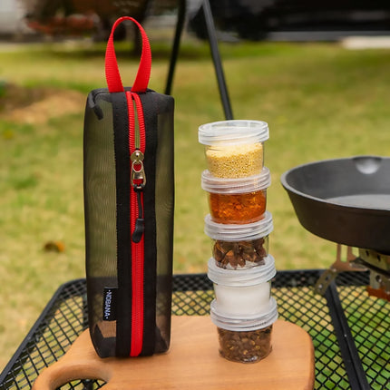5PCS Outdoor Camping Spice Container Set Travel BBQ Seasoning Storage Box Use