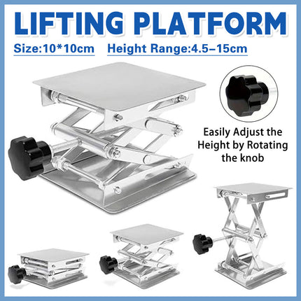 Lifting Platform Stainless Steel Manual Control Stand 10x10CM Adjustable Tool