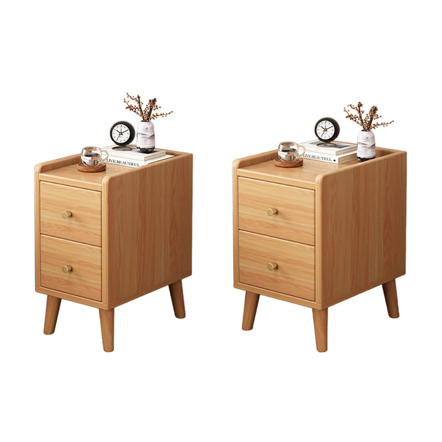 Small Narrow Wooden Bedside Table Cabinet For Bedroom Home Storage Organizer