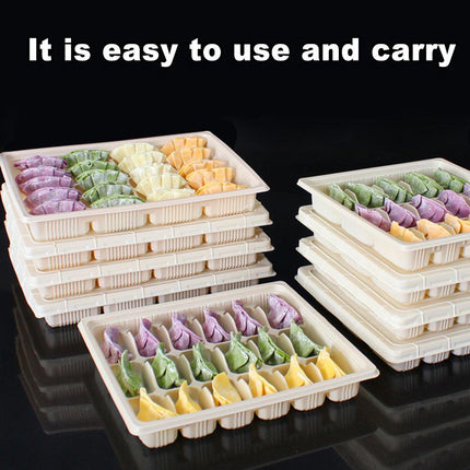 50pcs Disposable Dumpling Box Takeaway Lunch Box Food Container Bento Box