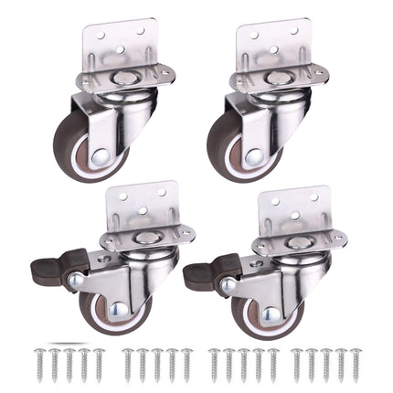 L Type Furniture Casters 4pcs 90-Degree Right Angle Small Wheel Furniture Wheels