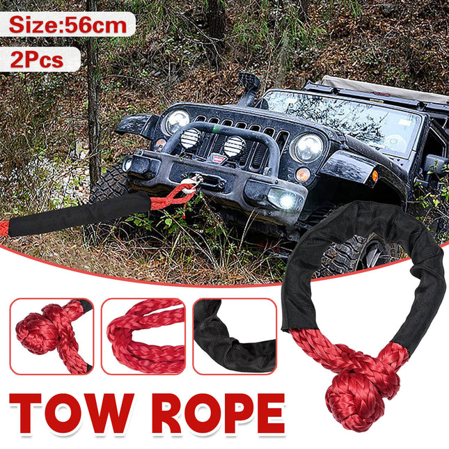 Vehicle Towing Rope Set 2PCS Heavy Duty Tow Strap Car Road Rescue Pull Cable