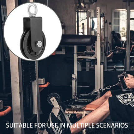 2PCS Aluminum Pulley Sliding Cable Bracket Wheel Gym Fitness Equipment Accessory