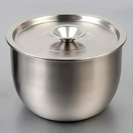 Stainless Steel Basin Kitchen Soup Pot with Lid Cooking Household Use Durable