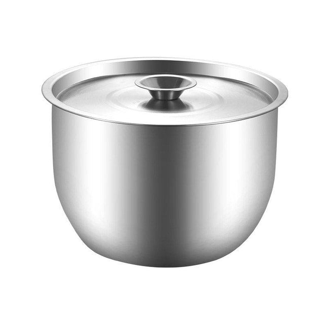 Stainless Steel Basin Kitchen Soup Pot with Lid Cooking Household Use Durable