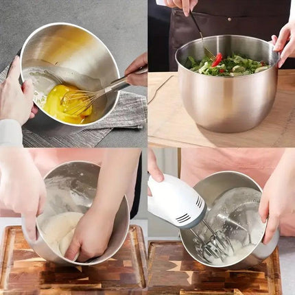 Stainless Steel Basin Kitchen Soup Pot with Lid Cooking Household Use Durable