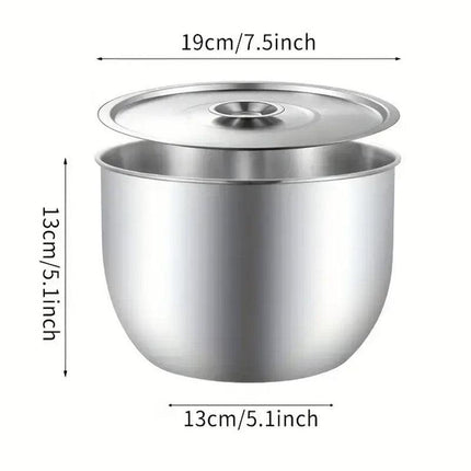 Stainless Steel Basin Kitchen Soup Pot with Lid Cooking Household Use Durable