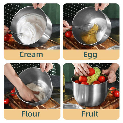 Stainless Steel Basin Kitchen Soup Pot with Lid Cooking Household Use Durable
