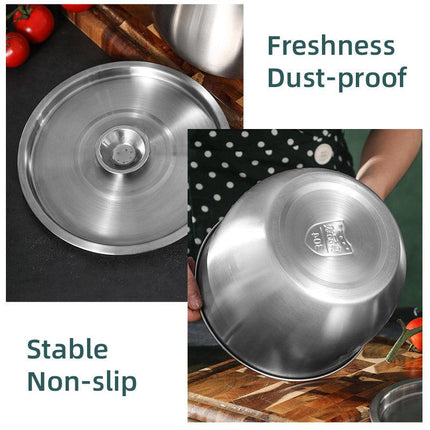 Stainless Steel Basin Kitchen Soup Pot with Lid Cooking Household Use Durable