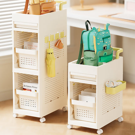 Multi Function Pull Type Storage Cart Rolling Trolley 2/3/4 Tier Space Saving