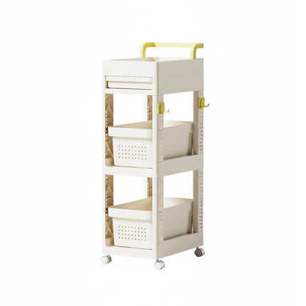 Multi Function Pull Type Storage Cart Rolling Trolley 2/3/4 Tier Space Saving