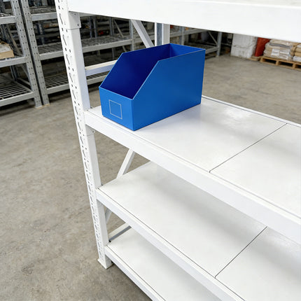 Slanted Storage Bin 5PCS Blue Corrugated PP 4 Sizes for Garage Warehouse Shelf