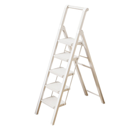 Folding 5 Step Ladder 154cm Carbon Steel 20cm Wide Pedals for Home Garage Use