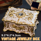 Retro Jewelry Box Trinket Organizer Alloy Crafts Ring Necklace Storage Box