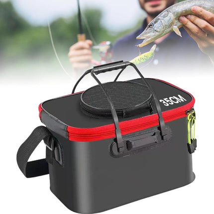 Portable Folding EVA Fishing Bucket Multi Use Live Fish Container with Strap