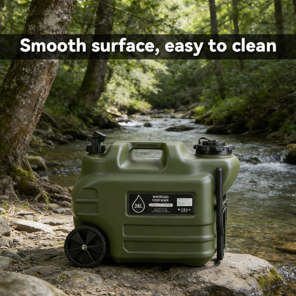 28L Portable Camping Water Storage Tank with Tap Leak Proof Easy Carry Handheld