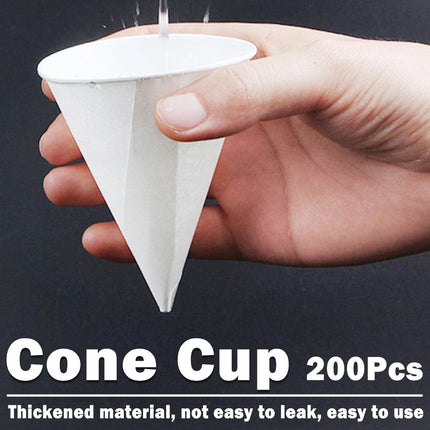 200pcs White Paper Cup Conical Pointed Bottom Small Straight Drink Cup for Water