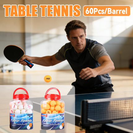 60Pcs Bucket High Bounce Durable Table Tennis Balls Training Comp Table Tennis