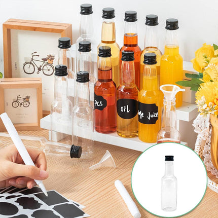 24PCS Small Plastic Wine Bottle Beverage Juice Container Reusable Clear Bottle