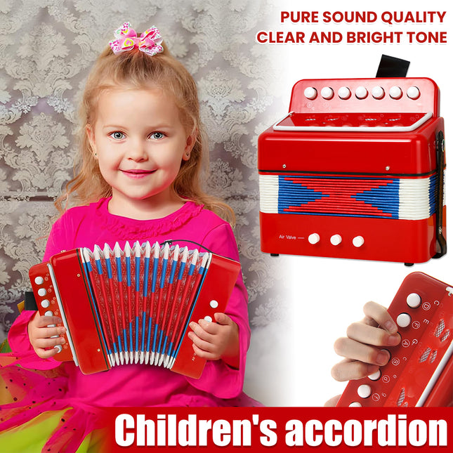 Portable 7-Key Accordion for Kids Beginners Early Music Education Home School