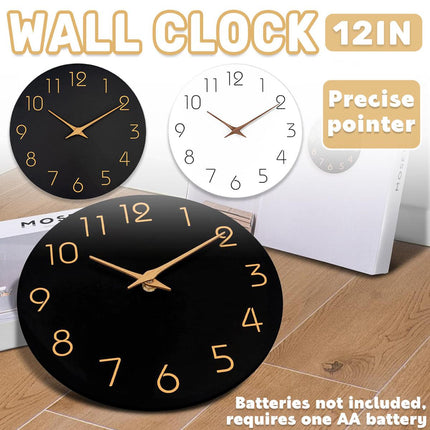 12 Inch Digital Wall Clock Simple Hanging Watch for Living Room Home Decoration