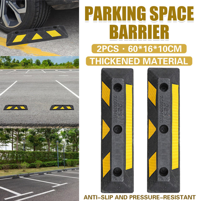 2PCS Rubber Parking Curb Wheel Stop for Driveway and Car Park