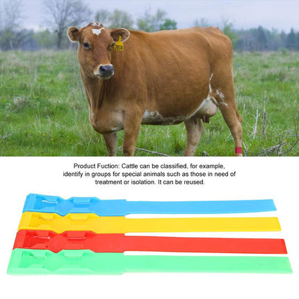 Cow Identification Bands 20PCS Adjustable Foot Rings Multi Colour Tags Livestock