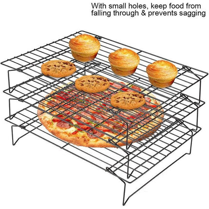 3 Tier Cake Rack Baking Bread Cooling Rack Portable Collapsible Mesh Shelf