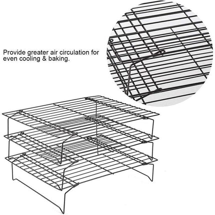 3 Tier Cake Rack Baking Bread Cooling Rack Portable Collapsible Mesh Shelf