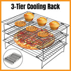 3 Tier Cake Rack Baking Bread Cooling Rack Portable Collapsible Mesh Shelf