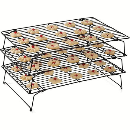 3 Tier Cake Rack Baking Bread Cooling Rack Portable Collapsible Mesh Shelf