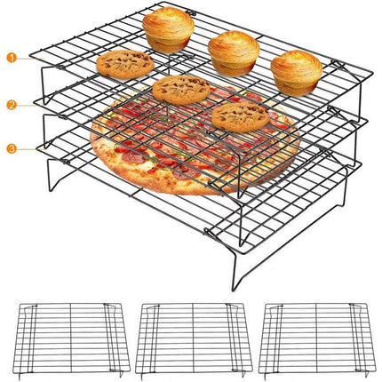 3 Tier Cake Rack Baking Bread Cooling Rack Portable Collapsible Mesh Shelf