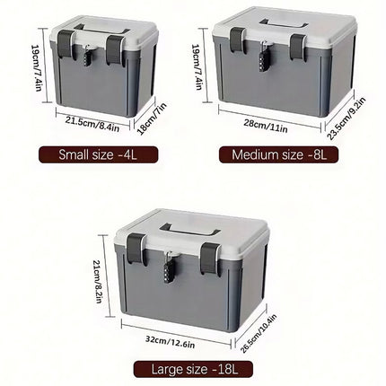 Lockable Document Storage Box with Combination Lock for Home Office Filing