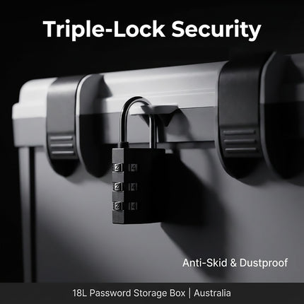 Lockable Document Storage Box with Combination Lock for Home Office Filing