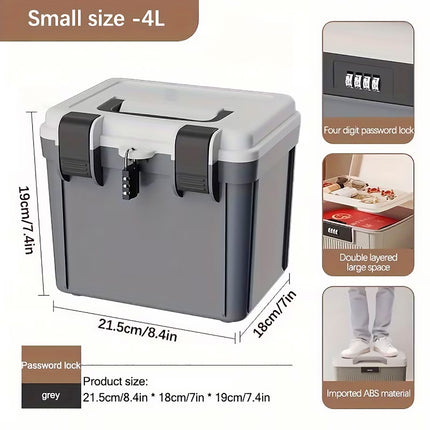 Lockable Document Storage Box with Combination Lock for Home Office Filing