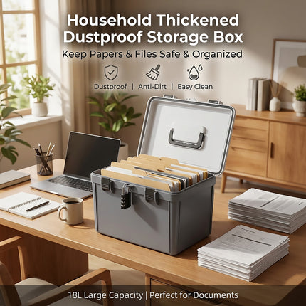 Lockable Document Storage Box with Combination Lock for Home Office Filing