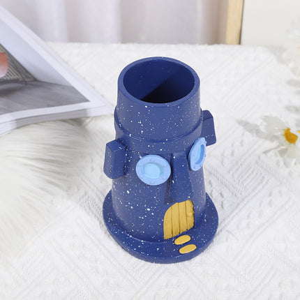 Creative Resin Desk Organiser Pen Holder Decorative Storage Cup Home Office Use