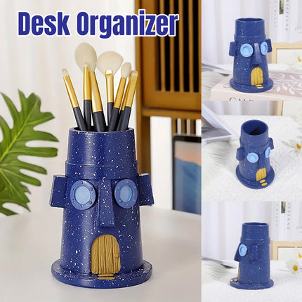 Creative Resin Desk Organiser Pen Holder Decorative Storage Cup Home Office Use